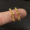 Fiasrel Retro 925 Sterling Silver Gold Plated Clasp Hook Shape Fishhook Type End Clasps for Jewelry Making Accessories