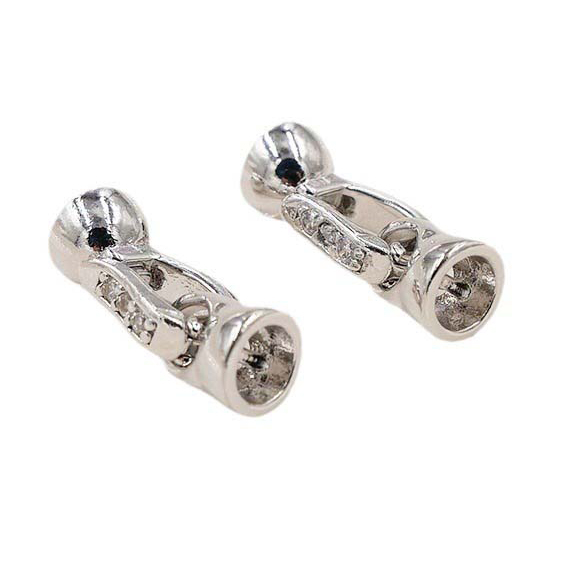 Fiasrel 2pcs 18K Gold Plated Spring Clasp Ladies Zircon Bracelet Pearl Connector Brass Toggle Jewellery Clasps