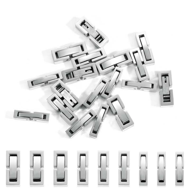 Fiasrel 304 Stainless Steel DIY Handmade Jewelry Rectangular Buckle Zircon Jewelry Buckle Accessories