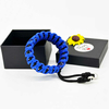 Fiasrel Woven Adjustable Knit Blue Color Survival Paracord Bracelet