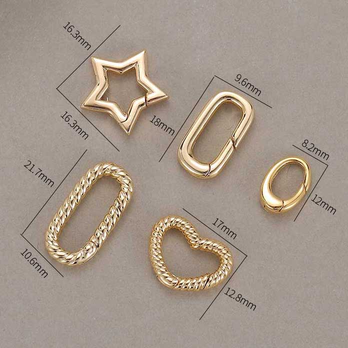 Fiasrel DIY Jewelry Buckle Electroplated 14K Gold Lobster Buckle Manual Melon Seed Spring Buckle Magnet OT Buckle Clasp