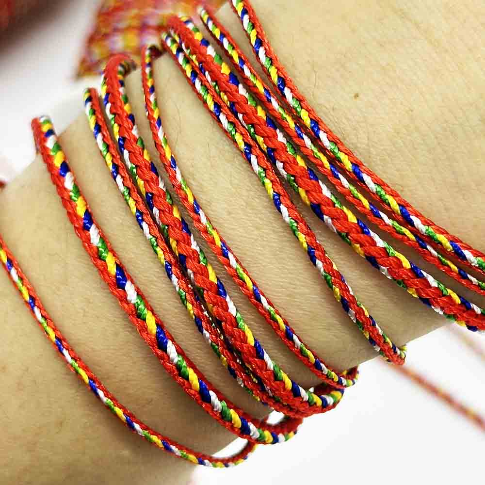 Fiasrel 1.5mm 2mm 2.5mm DIY Five-color Thread String for Bracelet Necklace Making
