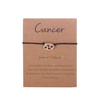 Fiasrel Alloy Horoscope Bracelet 12 Zodiac Jewelry Make A Wish Knotted Bracelet with Card