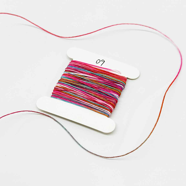 Fiasrel 9 Strands Gradient Colorful Wax Cord Rope Nylon Weaving Thread for Bracelet Handmade Craft Jewelry String