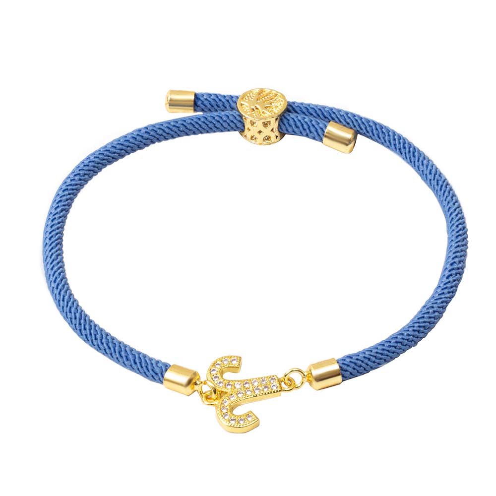 Fiasrel 18K Gold Plated Zodiac Sign Slide String Cord Friendship Bracelet Astrology Horoscope Bracelets