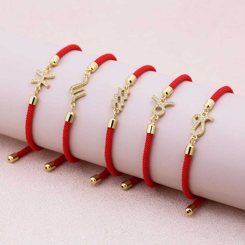 Fiasrel Woven Colourful Adjustable Bracelet 12 Constellations Bracelet Gifts