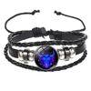 Fiasrel Vintage Punk Rock Leather Bracelet 12 Constellation Multilayer Colorful Strap Wristband Knitting Bracelet