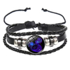Fiasrel Vintage Punk Rock Leather Bracelet 12 Constellation Multilayer Colorful Strap Wristband Knitting Bracelet