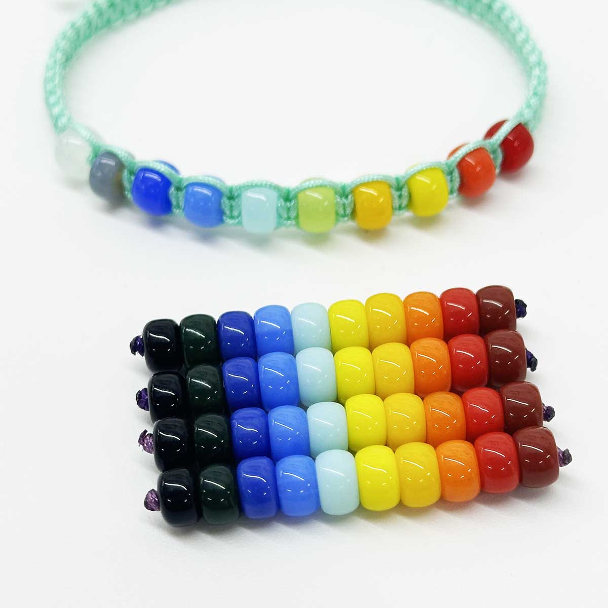 Fiasrel 10pcs/bundle Gradient Rainbow Beads