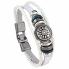 Fiasrel Vintage Leather Bracelet Retro Punk Leather Braided Bracelet Sea Rover Style Men's Leather Bracelet
