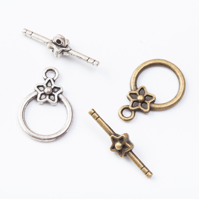 Fiasrel 10pcs DIY Handmade OT Button Bracelet Necklace Connecting Jewelry Tail Claps