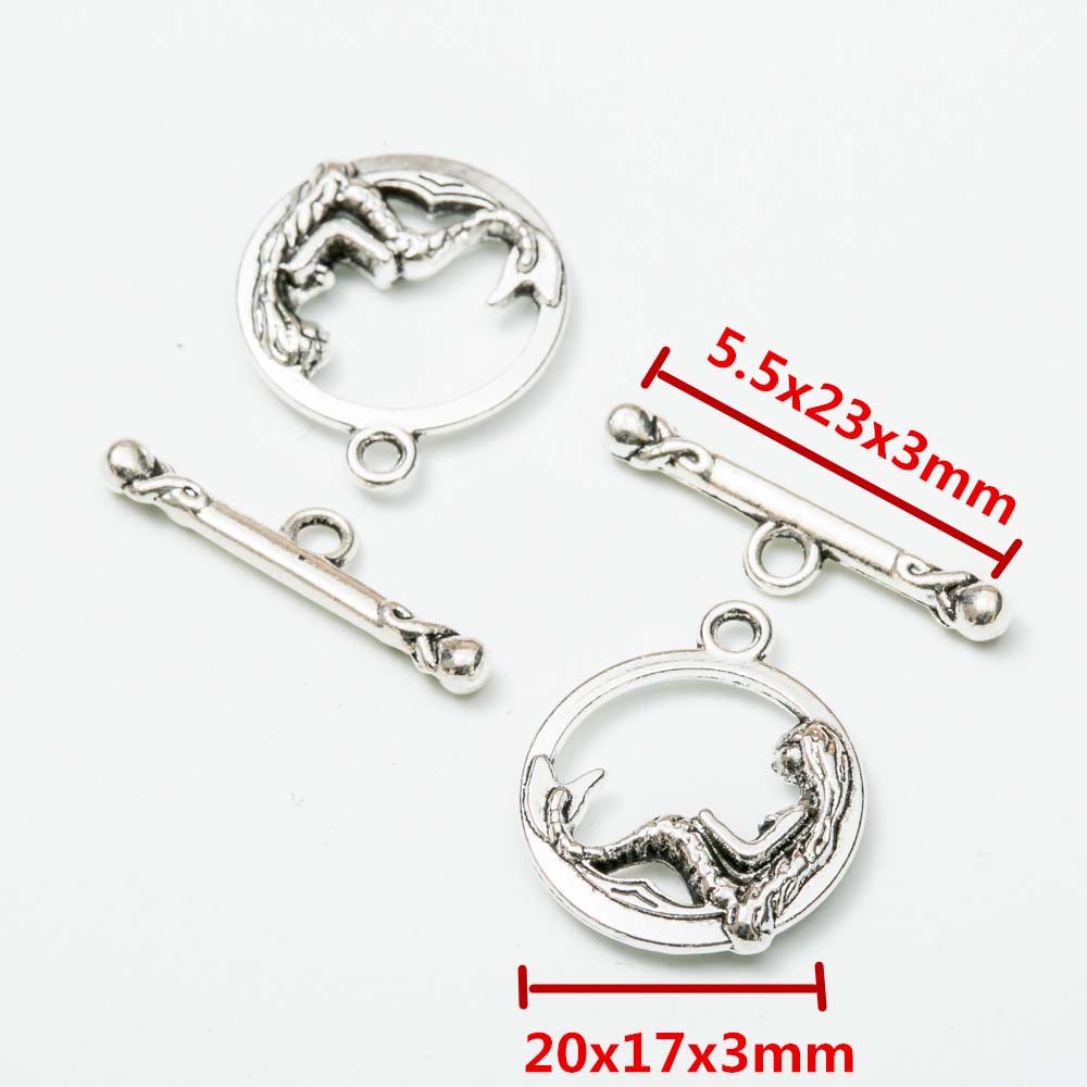 Fiasrel 10pcs DIY Alloy Toggle Clasp Metal Cord Ends Clasp Necklace Bracelet Clasps