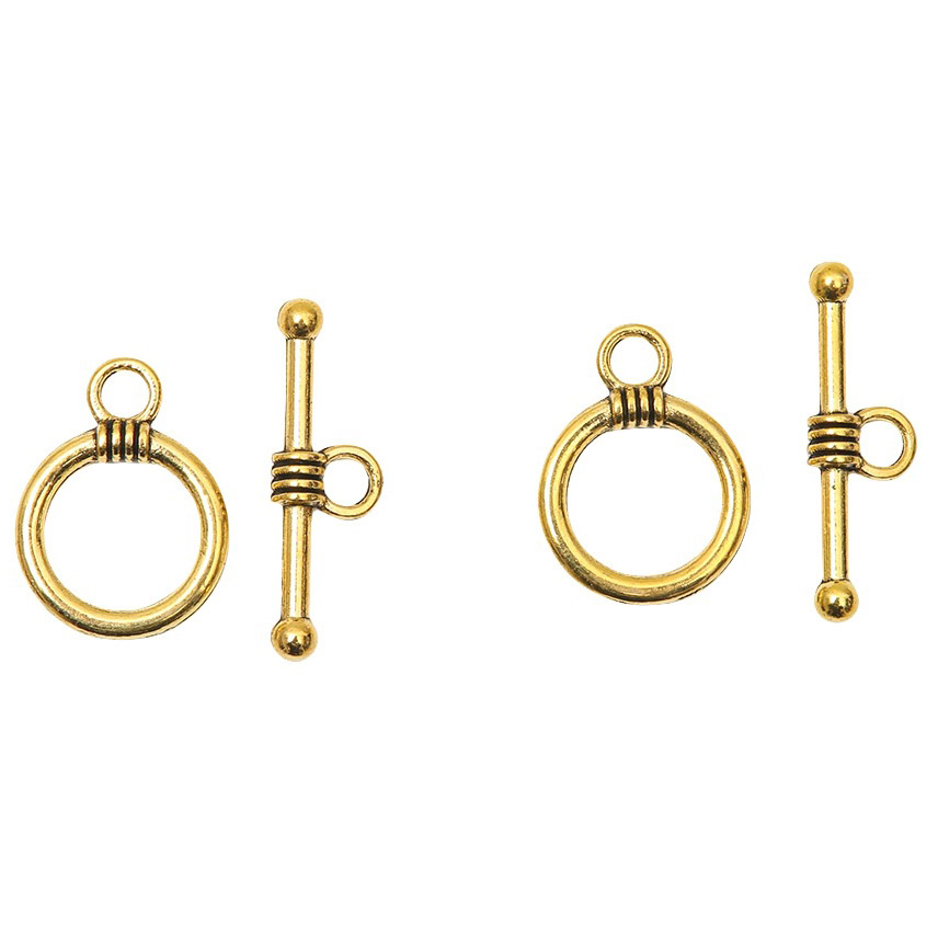 Fiasrel 10pcs Round Connector Lock Clasp Alloy Chain End Necklace OT Clasps