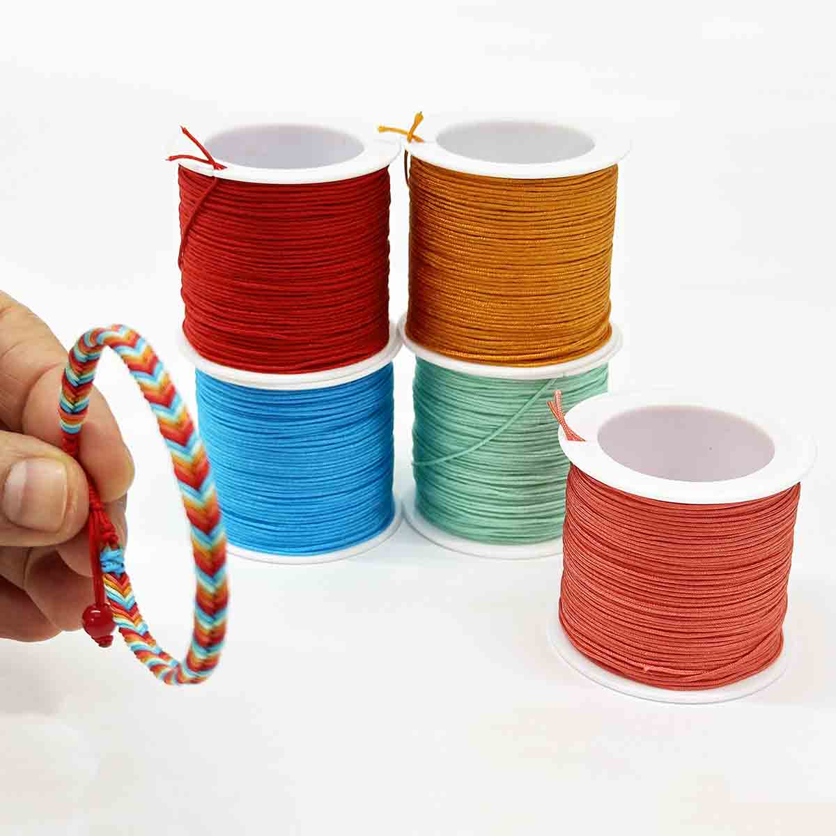 Fiasrel 0.8mm 5rolls Moonlight over the Lotus Pond Color Series Jewelry Jade Thread Knot Beading String