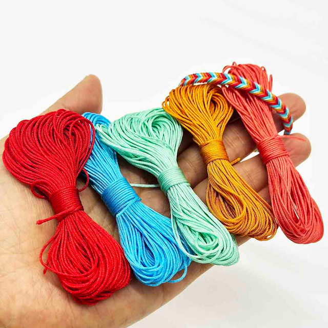 Fiasrel No.72 0.8mm 5bundles 20yards/bundles Moonlight over The Lotus Pond Color Series Nylon Cord Braided Jewelry Bracelet String Rope