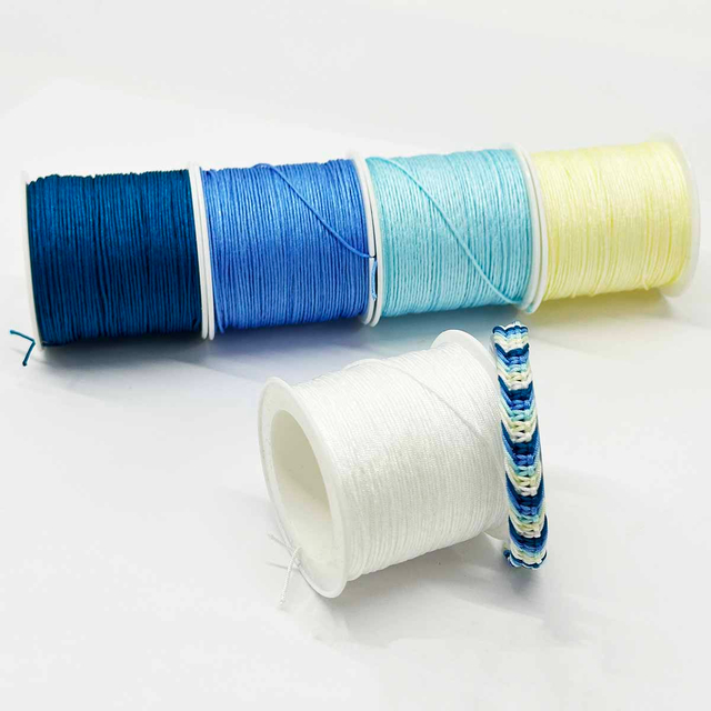 Fiasrel No.72 0.8mm 5rolls 43yards/roll Bright Sky Series Polyester Cord Beading Thread Bracelet Braided Jade Rope String