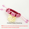 Wholesale Pink Flower Woven Friendship Bracelet Thread