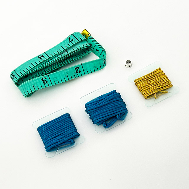 Hand Rope Braided Bracelet Blue and Gold Thread for Making Bracelet