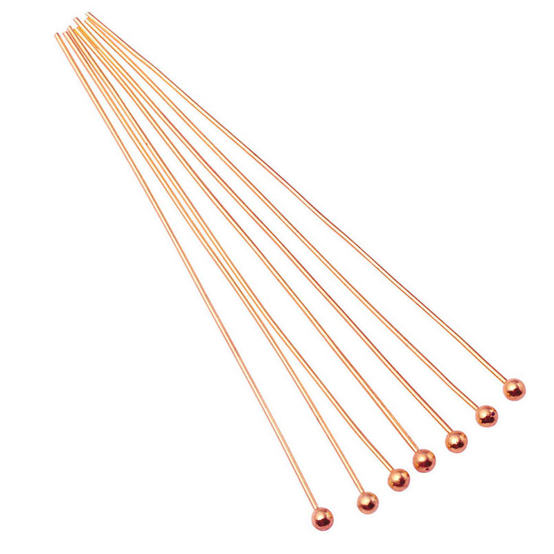 Fiasrel 100pcs Rose Gold Plated Double Eyes Pin Earring Posts Ball Head Needles for DIY Jewelry Making
