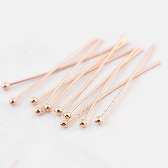 Fiasrel 100pcs Ball Bead Head Pin Needle T-Pins Needle DIY Jewelry Accessories Needle Connectors for Jewelry Making Supplies