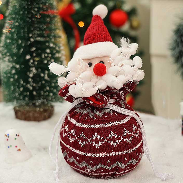 Fiasrel Drawstring Pouches Christmas Eco-friendly Cotton Bag Reindeer Santa Sacks Christmas Gift Drawstring Bags