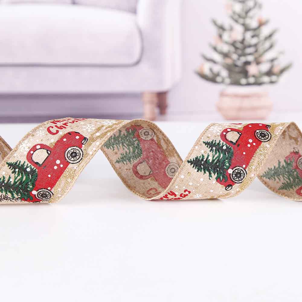 Fiasrel 2 Meter Christmas Tree Bow Wreath Wrapped Decorations Hanging Ornaments Christmas Gift Packaging Ribbon