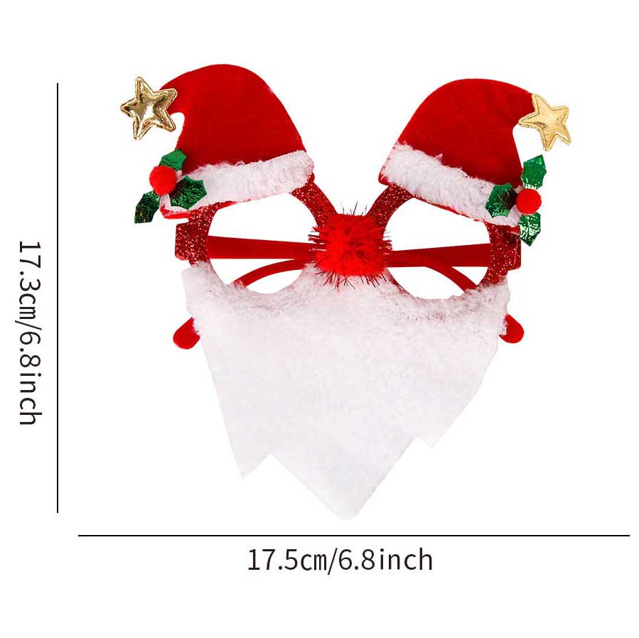 Fiasrel Christmas Glasses Glitter Holiday Party Glasses Frame Christmas Decoration Eyeglasses