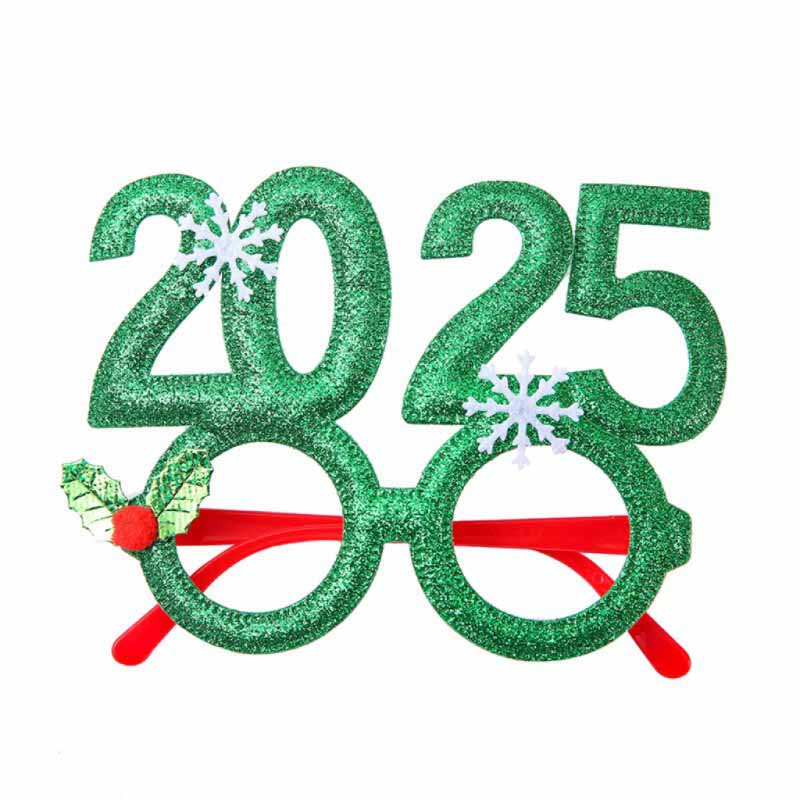 Fiasrel 2025 Christmas Glasses Decorative Glass Party Props New Year Glasses Adult Children Gift