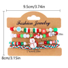 Fiasrel 4pcs/set Christmas Beaded Bracelet Snowman Christmas Tree Old Man Antlers Gift Pendant Bracelets