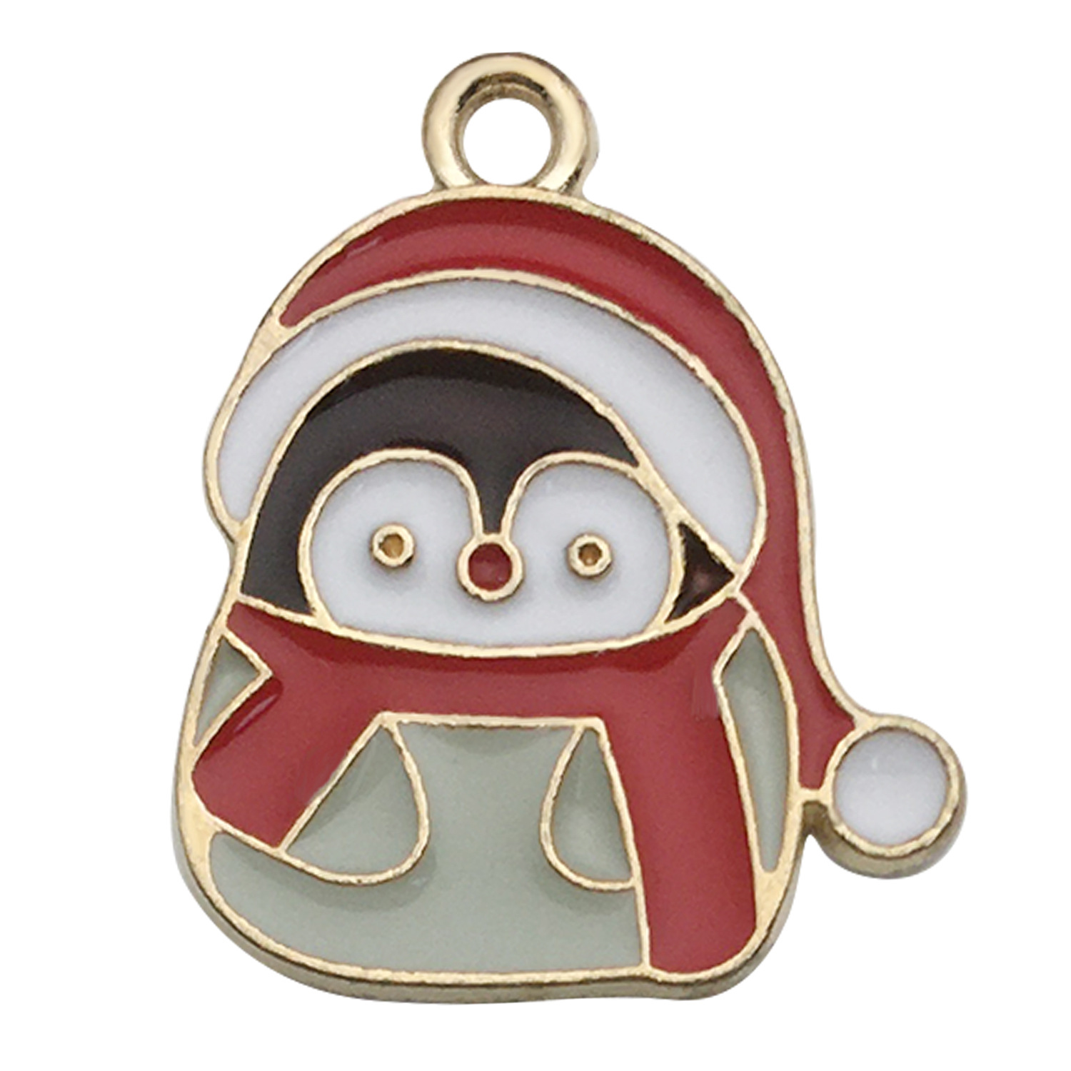 Fiasrel 50/pack Mix 3D Decorations Metal Coloful Christmas Decoration Small Pendant