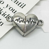 Fiasrel 10pcs DIY Jewelry Bracelet Alloy Magnet Heart-Shaped Connectors Charm Pendants Beads for Couple Necklace Bracelet