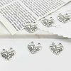 Fiasrel 10pcs DIY Jewelry Accessories Alloy Letter Charms Broken Heart Double Pendants Mother Daughter Engraved Beads