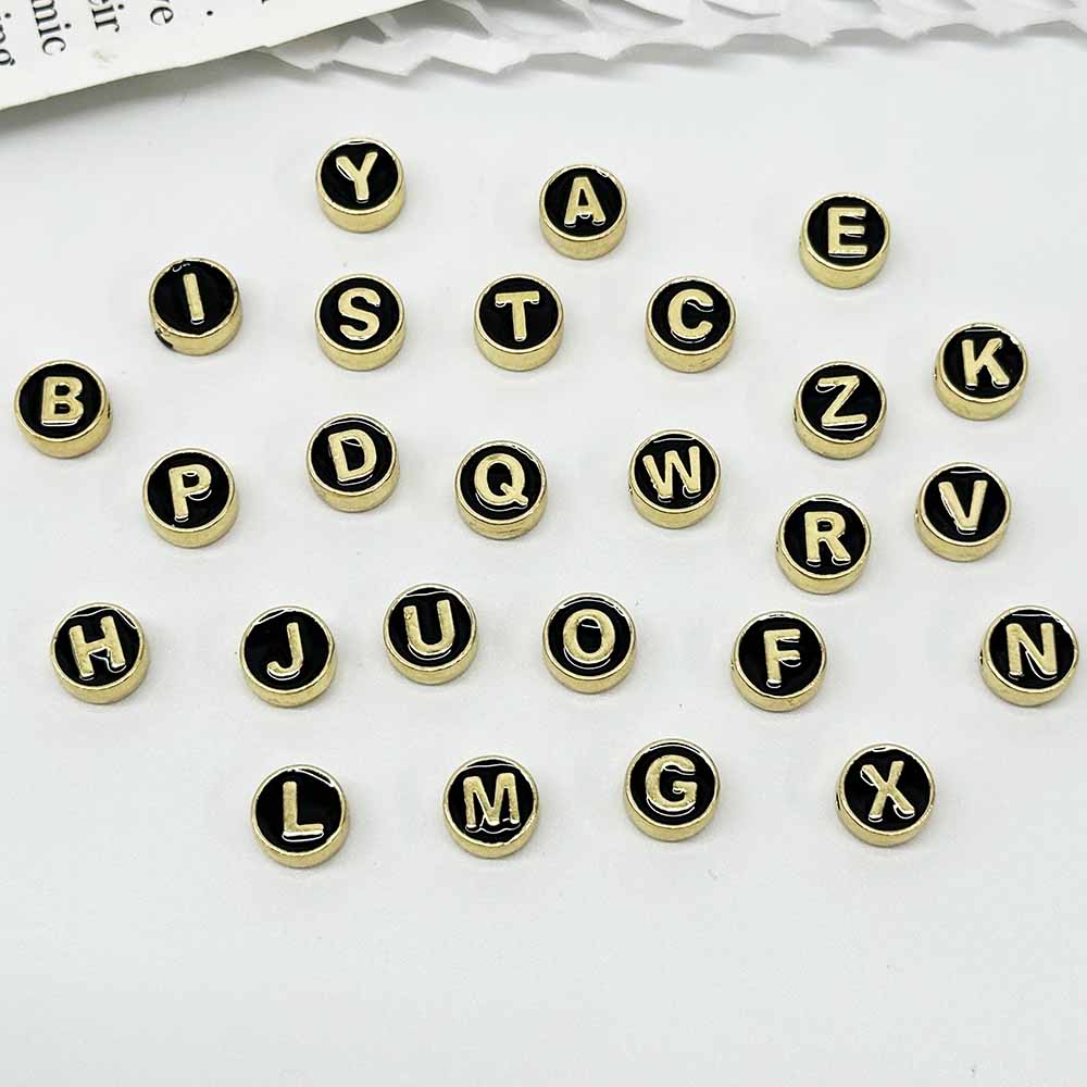 Fiasrel Letter Beads Kit: Mix Alloy Letter Beads Alphabet A-Z Letter Charm Beads for Bracelets Necklace Making Accessories