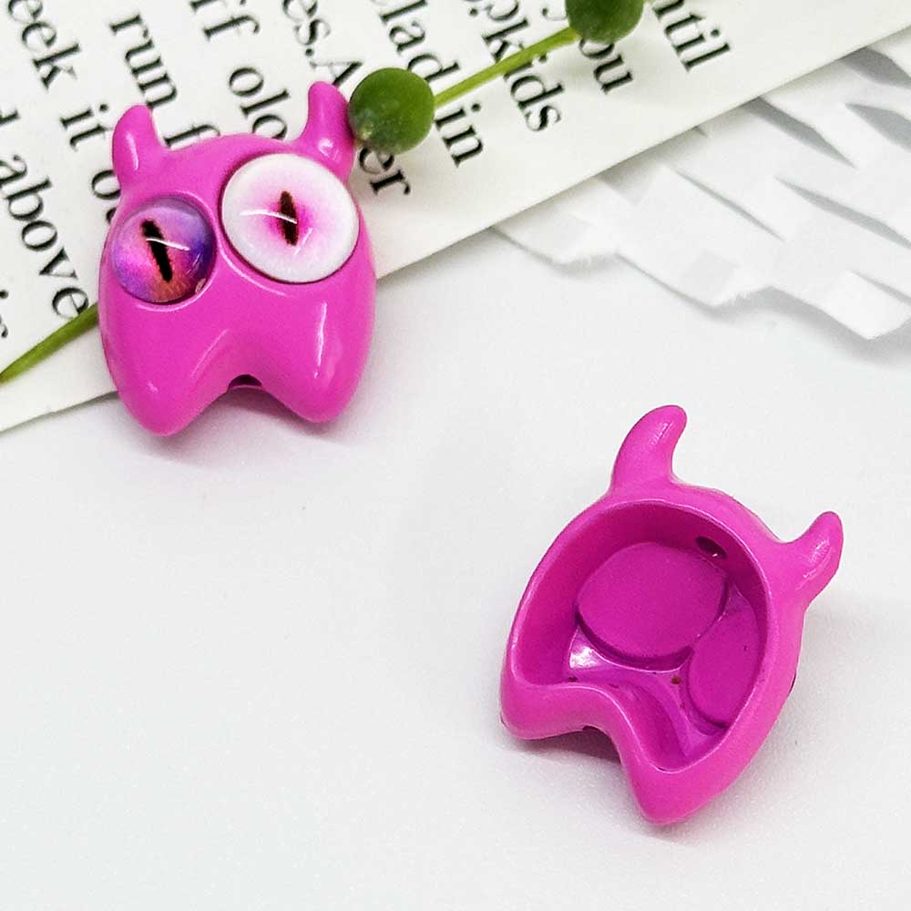 Fiasrel 10pcs Ghost Fairy Little Monster Funny Big Eye Alloy Beads
