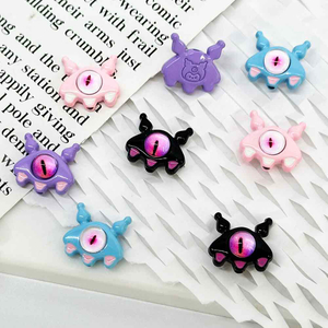 Fiasrel 10pcs Fashion Cute Simple Monster Eyes Cartoon Jewelry Beads for Women Girls