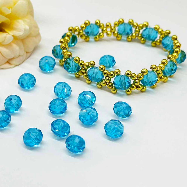 Fiasrel 50pcs 8mm DIY Crystal Beads for Jewelry Making
