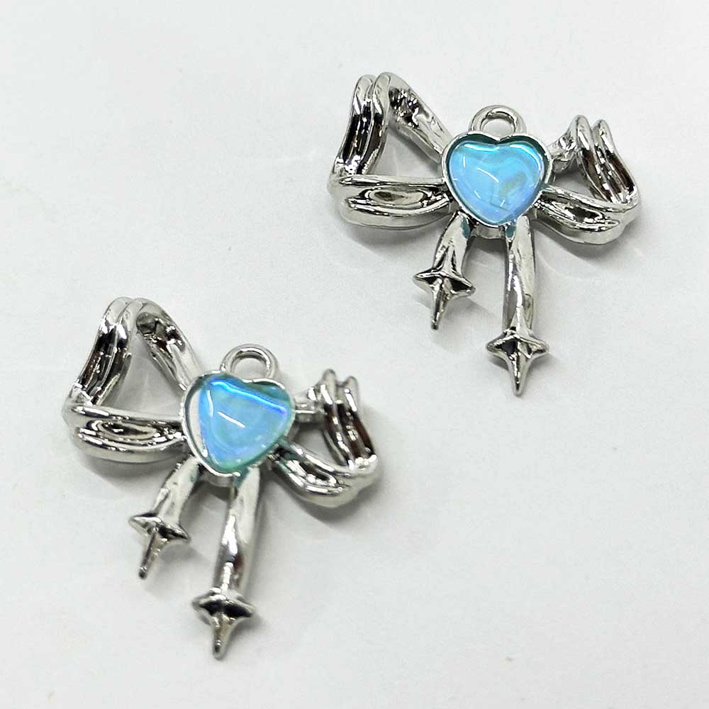 Fiasrel 5pcs Alloy Heart Pendant for DIY Earrings Bracelet Necklace Jewelry Accessories