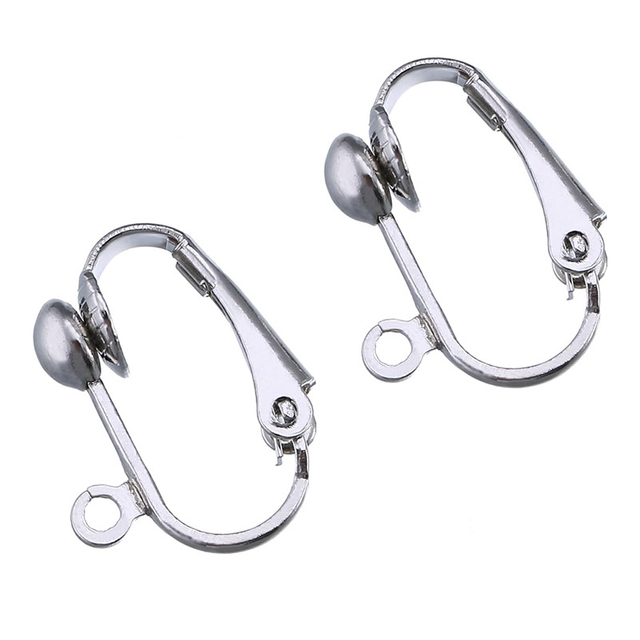 Fiasrel 5/10/50pairs/lot Metal Brass Clip-On Earring Converter Non-Pierced Ears