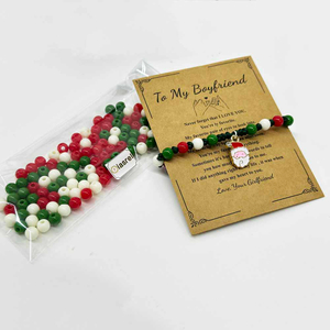 Fiasrel Merry Christmas Bead Kit - Red Green White Barrel Beads for DIY Jewelry Hair Accessories Holiday Decor Craft Supplies