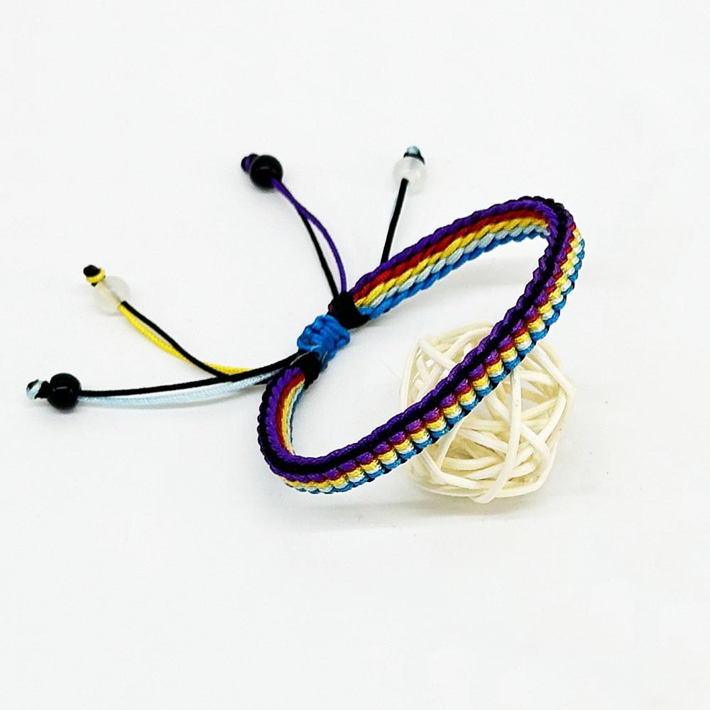 Fiasrel Rainbow Bracelet Handmade Colorful Rope Cord Woven Adjustable Friendship Bracelet