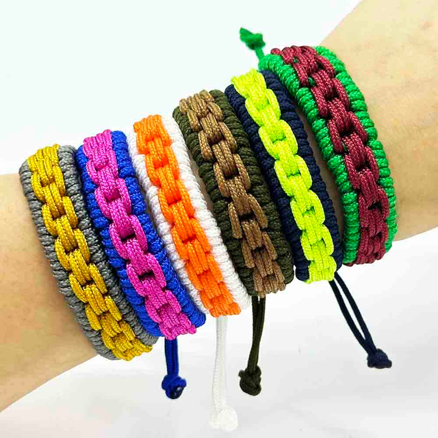Fiasrel Fiasrel High Quality Adjusted Adjustable Closure Multicolor Paracord Survival Bracelets