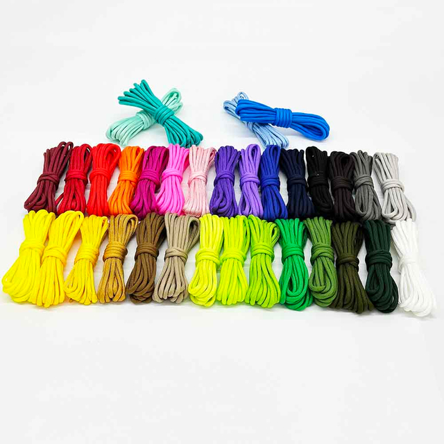Fiasrel Multicolor 4mm 7-Core Paracord Rope for Crafts DIY Jewelry Necklaces Bracelets - Polyester Fiber, 122lb Tensile Strength