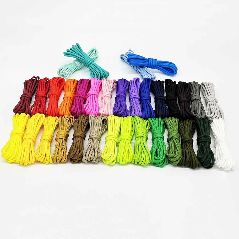 Fiasrel Multicolor 4mm 7-Core Paracord Rope for Crafts DIY Jewelry Necklaces Bracelets - Polyester Fiber, 122lb Tensile Strength