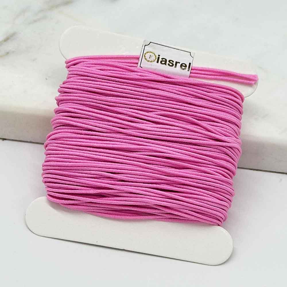 Fiasrel 1mm 24yards Braided Elastic Cord Beading Threads Stretch String Fabric Crafting Cords for Jewelry Making