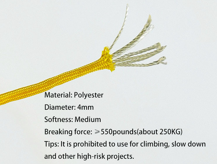 Fiasrel 10Yards 4mm Thick Braided 7-Core Paracord Rope for Camping, Hiking, Jewelry Making And DIY Projects