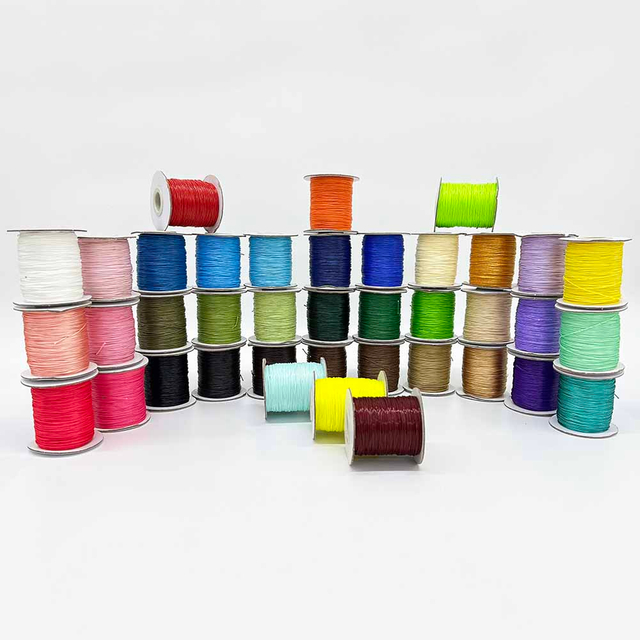 Fiasrel 1pcs 0.5/0.8/1.0/1.5 mm 170Yards Waxed Cord Waxed Polyester Thread Rattail Waxed Beading String Cord for Jewelry Bracelet Making Macrame Crafting