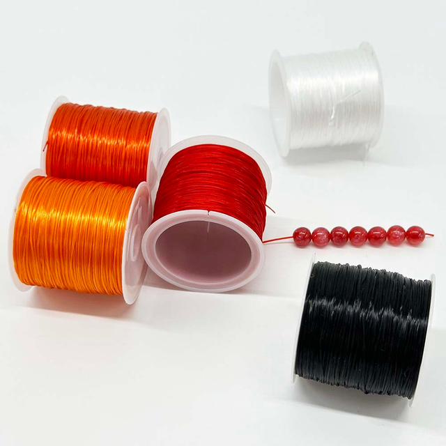 Fiasrel 32Yards/Roll 0.8mm 5Rolls Colorful Elastic Cord Beading Threads Stretched String Elastic String for Jewelry Making Supply DIY Necklace Bracelet