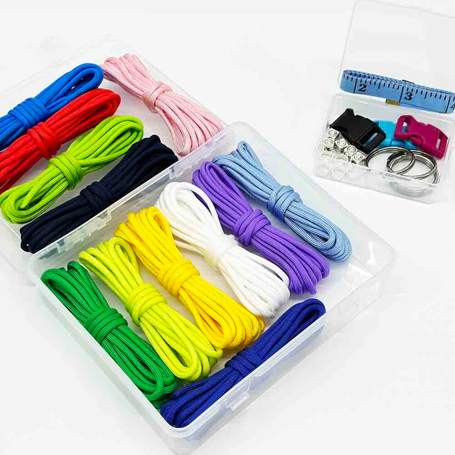 Fiasrel 4mm 7 Core Woven Polyester Colorful Nylon Camping Tent Braided Rope Jewelry Bracelet Making 550 Parachute Cord