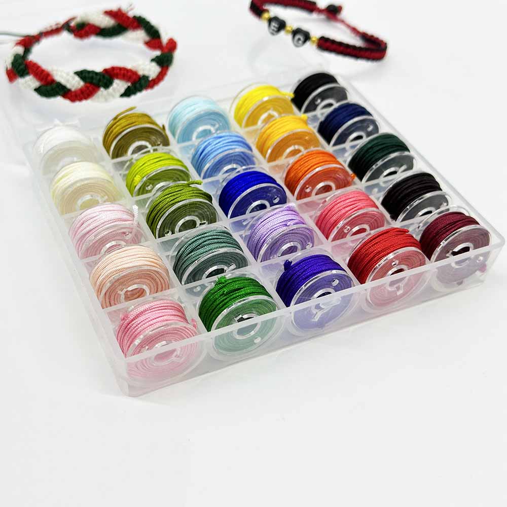 Fiasrel No.72 0.8mm 25 Mixed Colors Nylon Chinese Knot Macrame Cord Rope Non-elastic Jade Thread for DIY Jewelry Making Handmade Bracelets Necklaces Jewelry Accessories