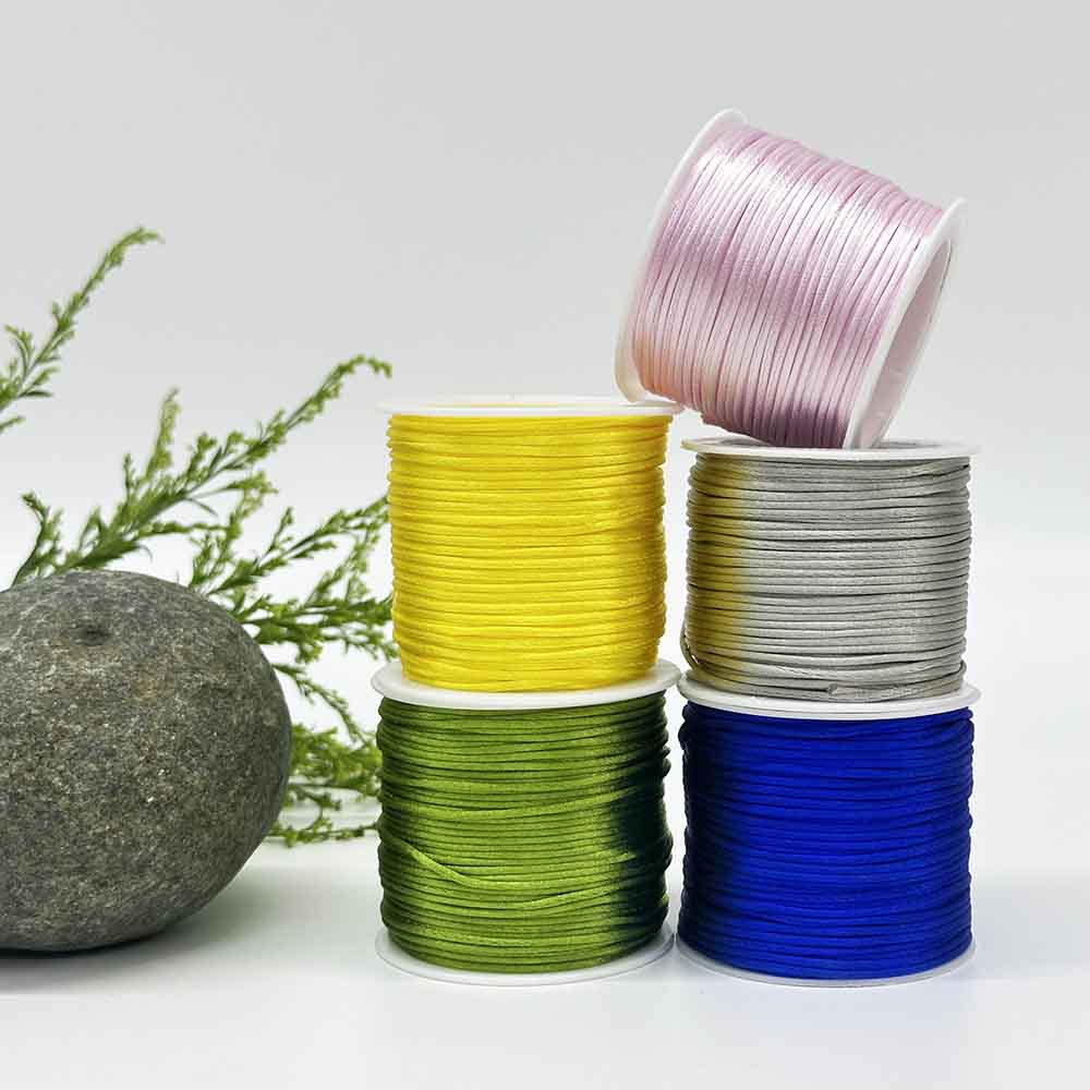 Fiasrel 1.5mm 5rolls Macaron Series Color Chinese Knotting Silk Macrame Cord for Jewelry Making Bracelet Necklace DIY Supplies